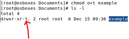 how to add the sticky bit Linux Special Permission using chmod with letters